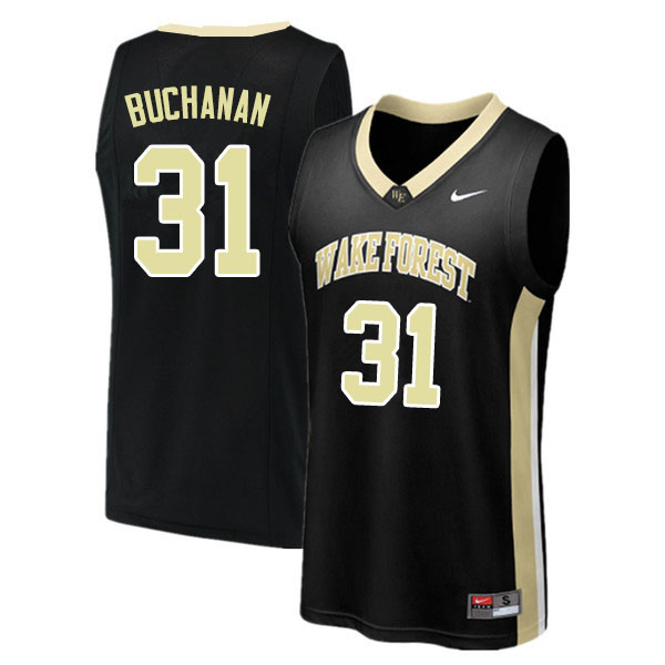 Men #31 Blake Buchanan Wake Forest Demon Deacons College Basketball Jerseys Sale-Black - Click Image to Close